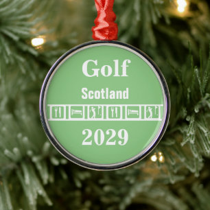 Eat Sleep Golf Metal Tree Decoration