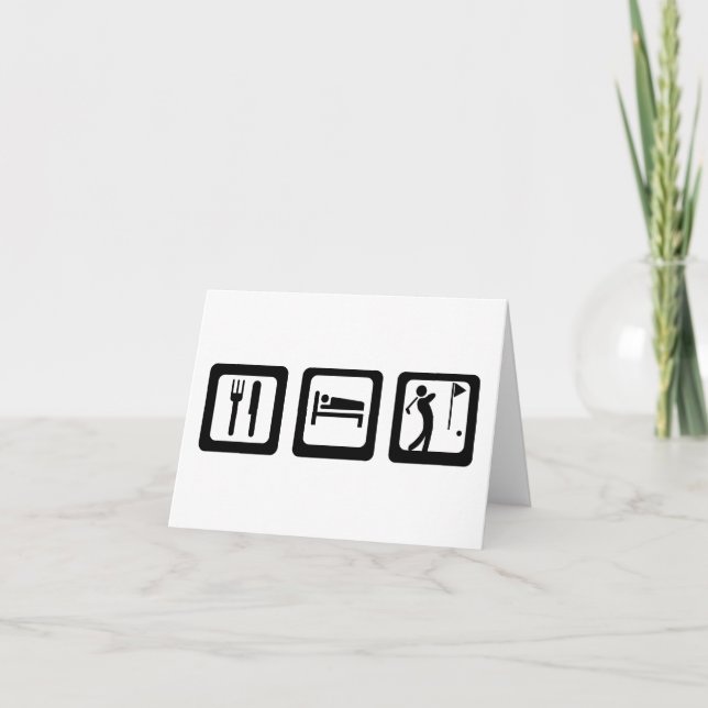 Eat Sleep Golf Note Cards (Front)
