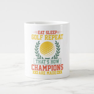 Eat Sleep Golf Repeat Champions Golf Large Coffee Mug