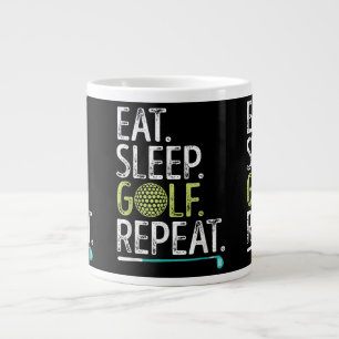 Eat Sleep Golf Repeat Golfing Golfer Funny Men Wom Large Coffee Mug