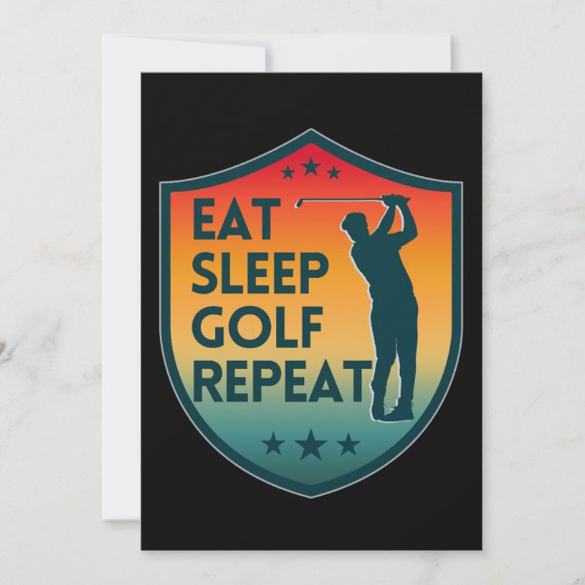 EAT SLEEP GOLF REPEAT INVITATION (Front)