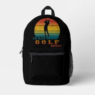 Eat Sleep Golf Repeat Printed Backpack