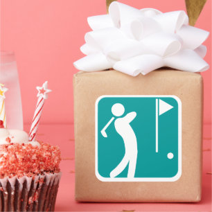 Eat Sleep Golf Square Sticker