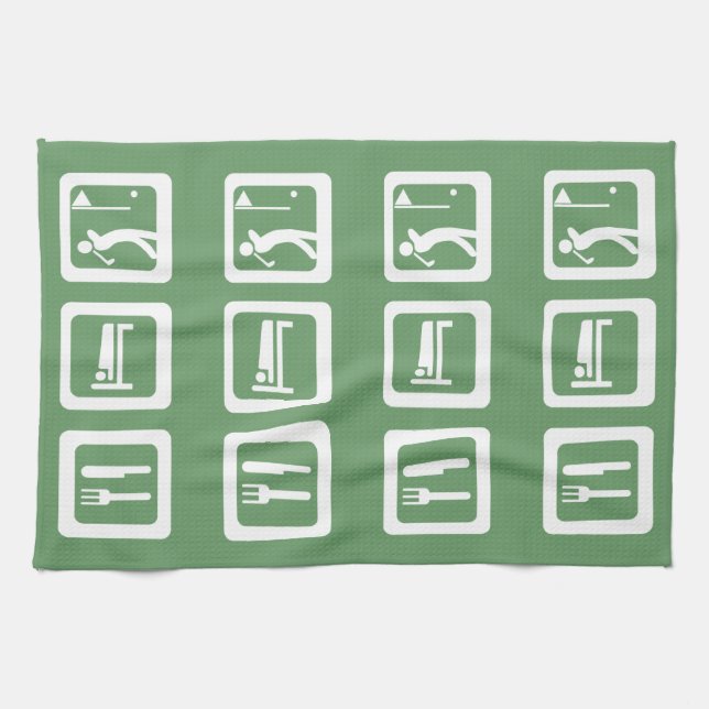 Eat Sleep Golf Tea Towel (Horizontal)