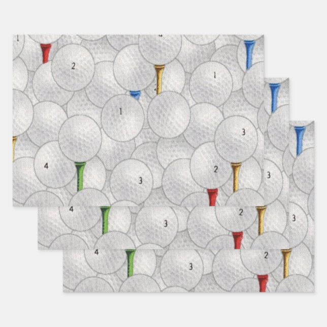 Eat Sleep Golf Wrapping Paper Sheet (Set)
