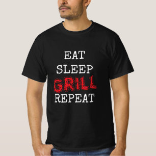 Eat Sleep Grill Repeat vintage BBQ t shirt for men