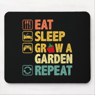 Eat Sleep Grow A Garden Repeat Funny Game Gamer Mouse Mat