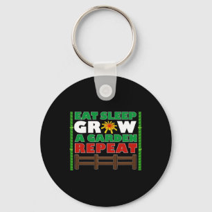 Eat Sleep Grow A Garden Repeat Gamer Style 1  Key Ring