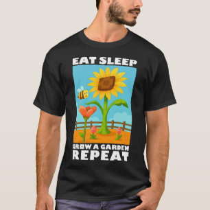 Eat Sleep Grow A Garden Repeat Gamer Style T-Shirt