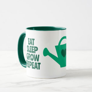 Eat Sleep Grow Repeat cute garden watering can Mug