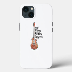 Eat sleep guitar repeat. motivational quote iPhone 13 case