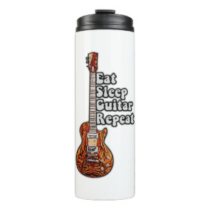 Eat sleep guitar repeat. vintage colorful thermal tumbler