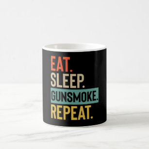 Eat Sleep gunsmoke Repeat retro vintage colours Coffee Mug