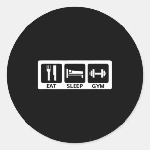 Eat Sleep Gym Fitness Trainer Workout Gift  Classic Round Sticker