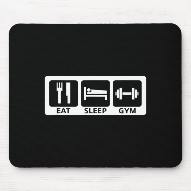 Eat Sleep Gym Fitness Trainer Workout Gift  Mouse Mat (Front)