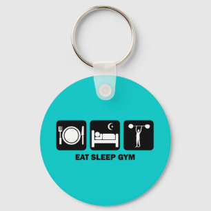 eat sleep gym key ring