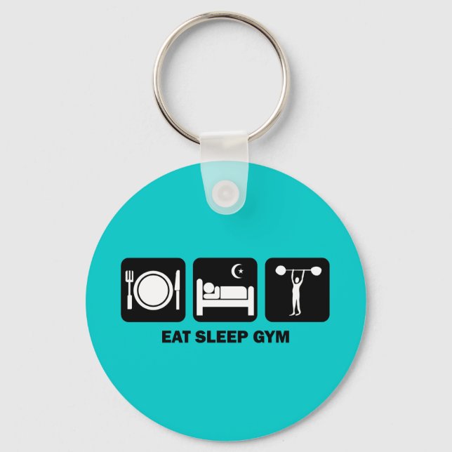 eat sleep gym key ring (Front)