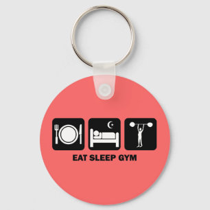 eat sleep gym key ring