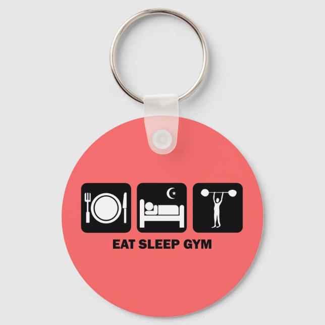 eat sleep gym key ring (Front)