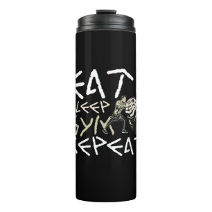 Eat Sleep Gym Repeat Funny Quote Thermal Tumbler
