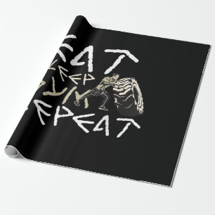 Eat Sleep Gym Repeat Funny Quote Wrapping Paper