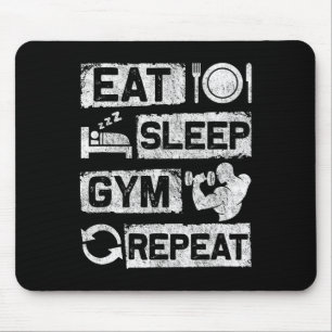 Eat Sleep Gym Repeat Funny Sports Bodybuilding Clo Mouse Mat