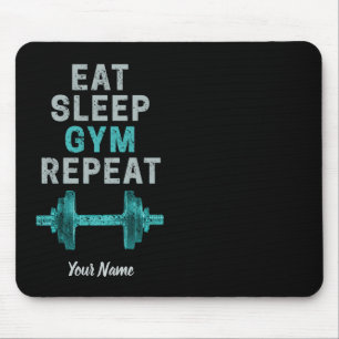 Eat Sleep Gym Repeat Gymnastic Vintage For Workout Mouse Mat