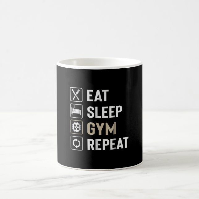Eat Sleep Gym Repeat Perfect Gift Workout Lovers. Coffee Mug (Center)