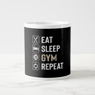 Eat Sleep Gym Repeat Perfect Gift Workout Lovers. Large Coffee Mug