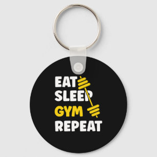 Eat Sleep Gym Repeat Workout Key Ring