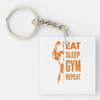 Eat Sleep Gym Repeat Workout T-Shirt Key Ring