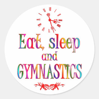 Eat, Sleep Gymnastics Classic Round Sticker
