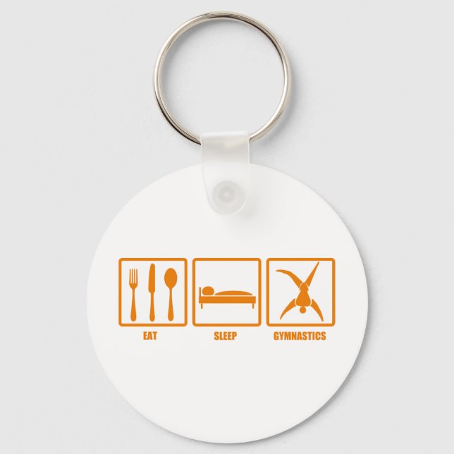 Eat Sleep Gymnastics Key Ring (Front)