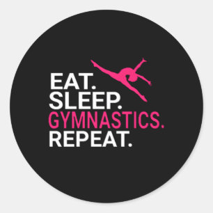 Eat Sleep Gymnastics Repeat Sports Classic Round Sticker