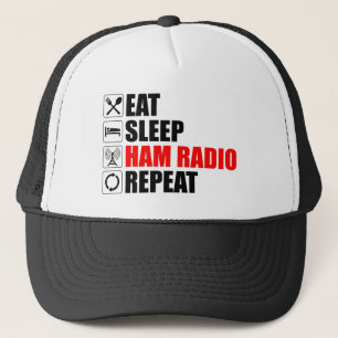Eat. Sleep. Ham Radio. Repeat Trucker Hat