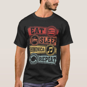 Eat Sleep harmonica Repeat T-Shirt