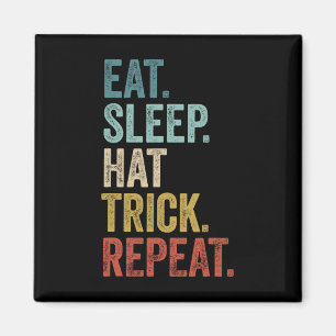 Eat Sleep Hat Trick Repeat Footll Ice Hockey  Magnet