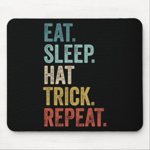 Eat Sleep Hat Trick Repeat Footll Ice Hockey Mouse Mat