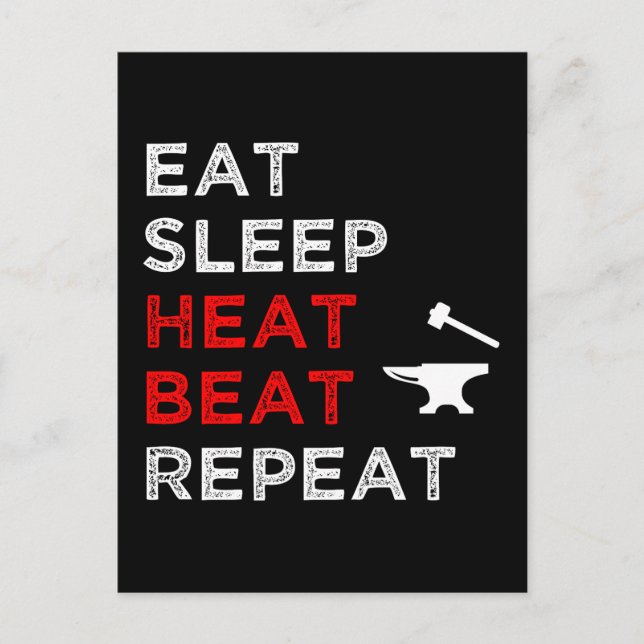Eat Sleep Heat Beat Repeat Postcard (Front)