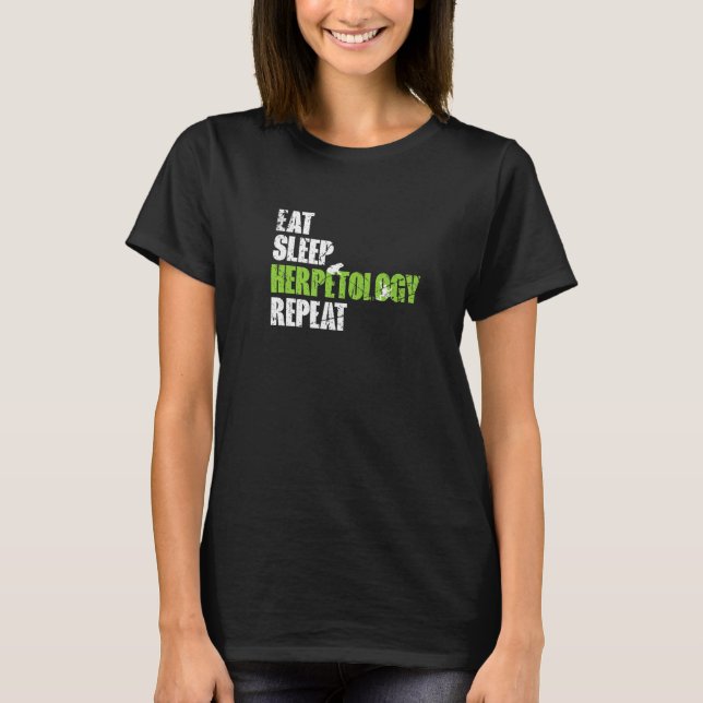 Eat Sleep Herpetology Repeat Grunge Men Women Frog T-Shirt (Front)