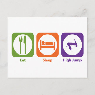 Eat Sleep High Jump Postcard