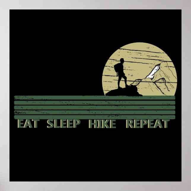 eat sleep hike repeat hiking wild poster (Front)