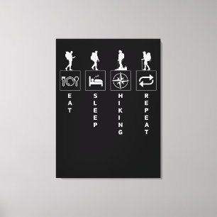 Eat Sleep Hiking Repeat Canvas Print