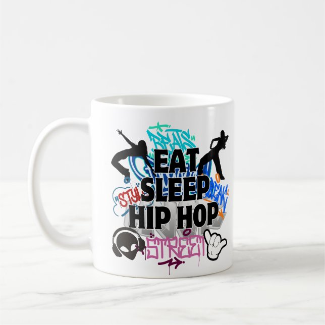 Eat Sleep Hiphop.w Coffee Mug (Left)