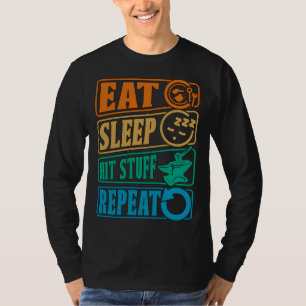 Eat Sleep Hit Stuff Repeat Retro Blacksmith Anvil T-Shirt