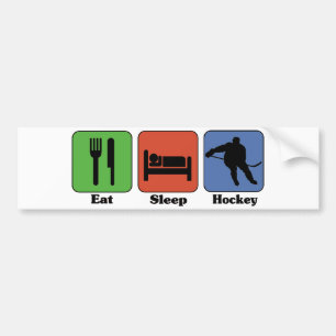 Eat Sleep Hockey bumper sticker