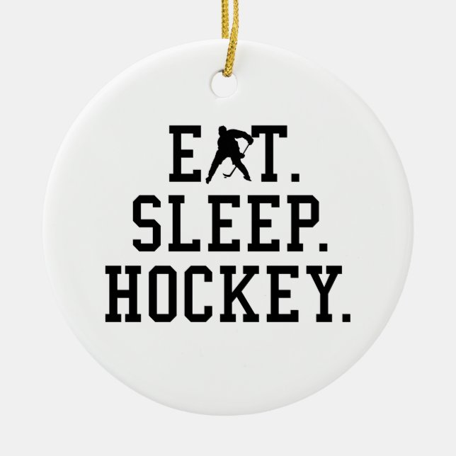 Eat Sleep Hockey - Hockey Lovers     Ceramic Tree Decoration (Front)