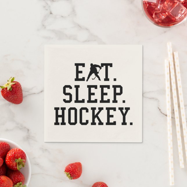 Eat Sleep Hockey - Hockey Lovers       Hoodie Napkin (Insitu)