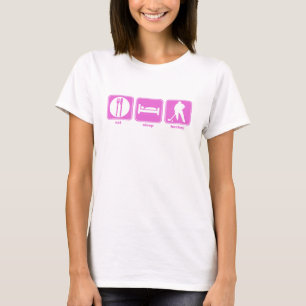 eat sleep hockey player pink T-Shirt