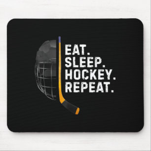 Eat Sleep Hockey Repea Funny Cool Hockey Player  Mouse Mat